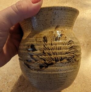 Handmade ceramic honey pot
